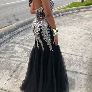 Jovani 5908 black and silver prom dress